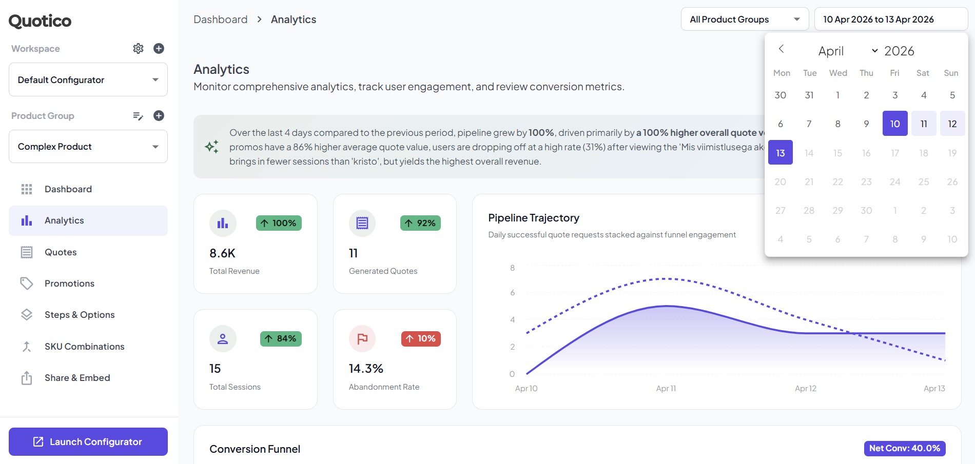 Quotico Dashboard